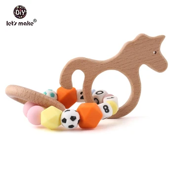 Let's Make 1pc Beech Animal Wood Unicorn Teething Wooden Ring Rattle Private Custom Personalise Can Chew Silicone Beads Baby Toy
Let's Make 1pc Beech Animal Wood Unicorn Teething Wooden Ring Rattle Private Custom Personalise Can Chew Silicone Beads Baby Toy