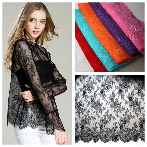3Meter/lot Black White Red Eyelash lace fabric 150cm wide lace trim diy wedding dress clothes sew accessories
3Meter/lot Black White Red Eyelash lace fabric 150cm wide lace trim diy wedding dress clothes sew accessories