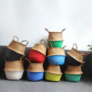 Foldable Handmade Storage Basket Patchwork Wicker Rattan Seagrass Belly Straw Garden Flower Pot Planter Laundry Basket Home
Foldable Handmade Storage Basket Patchwork Wicker Rattan Seagrass Belly Straw Garden Flower Pot Planter Laundry Basket Home
