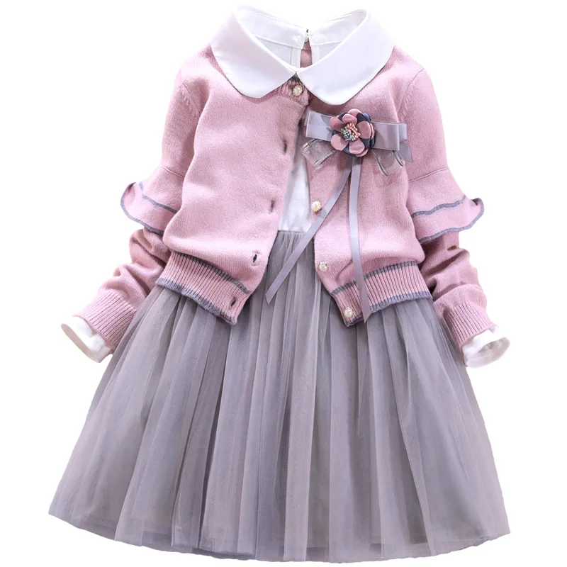 Girls Spring Clothing Set Kids Clothes Cotton Suit For Girls Children's Costumes Cardigan Sweater + White Shirt Princess Dress
Girls Spring Clothing Set Kids Clothes Cotton Suit For Girls Children's Costumes Cardigan Sweater + White Shirt Princess Dress