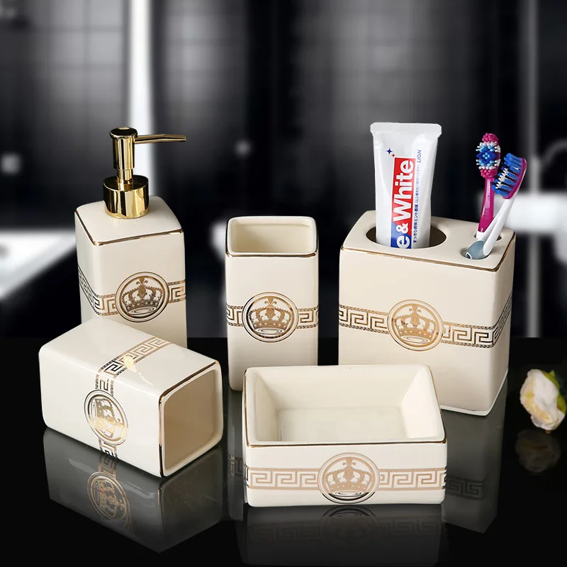 Fashion Ceramic Bathroom Set 5pcs suit simple personality Bathroom Set Wash Gargle Cup Toothbrush Suit Wedding Gifts
Fashion Ceramic Bathroom Set 5pcs suit simple personality Bathroom Set Wash Gargle Cup Toothbrush Suit Wedding Gifts