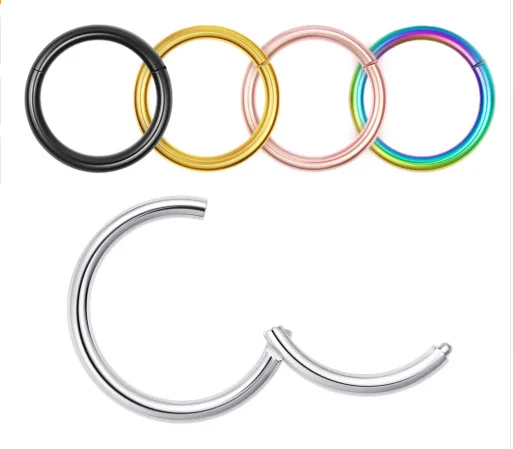 Segment Hinged Rings Septum Nose Clicker Piercing Nose Lip Earrings Helix Body Jewelry 316 Stainless Steel Open Seamless 20G 18G
Segment Hinged Rings Septum Nose Clicker Piercing Nose Lip Earrings Helix Body Jewelry 316 Stainless Steel Open Seamless 20G 18G
