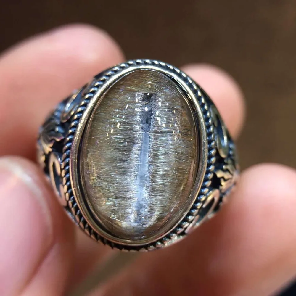 Adjustable Ring Natural Brookite Platinum Silver Rutilated Quartz 925 Sterling Silver Ring 15.3x10.4mm Woman Men Lucky Stone
Adjustable Ring Natural Brookite Platinum Silver Rutilated Quartz 925 Sterling Silver Ring 15.3x10.4mm Woman Men Lucky Stone