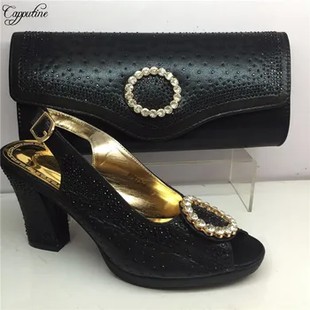 Amazing black high heel sandal shoes matching with handbag set for wedding GY35, heel height 7cm
Amazing black high heel sandal shoes matching with handbag set for wedding GY35, heel height 7cm