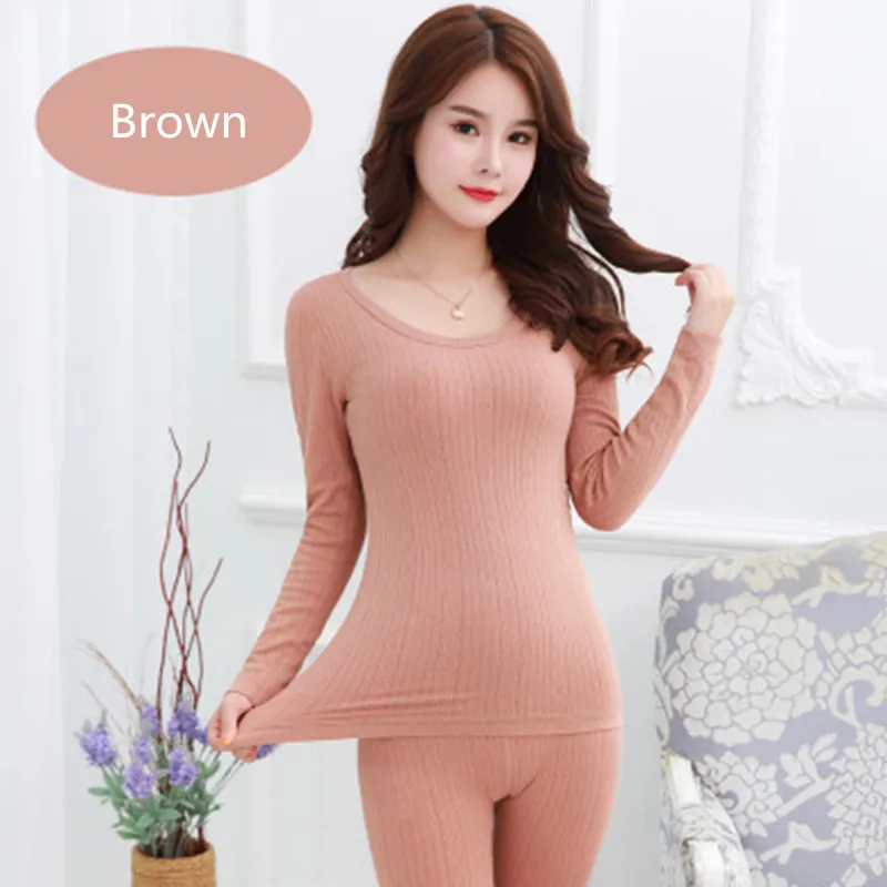 Womens Thermal Underwear Winter Women Wool Eamless Long John Set Velvet  Thick Second Female Skin Fleece Two Piece From 52,68 €