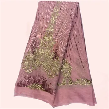 Gorgeous French lace fabric fashion African tulle apparel material with sequins QN61(5yards/lot)
Gorgeous French lace fabric fashion African tulle apparel material with sequins QN61(5yards/lot)