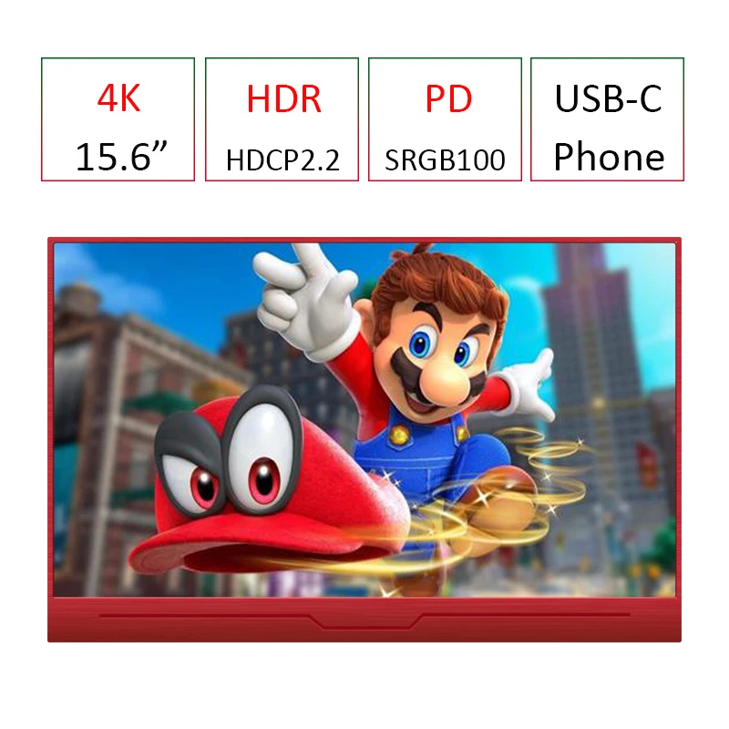 15.6 Inch 4K USB-C Portable HDR Gaming Monitor For Ps4 Xbox Switch Laptop Pad Smart Phone Support PD 5-20V Power Supply
15.6 Inch 4K USB-C Portable HDR Gaming Monitor For Ps4 Xbox Switch Laptop Pad Smart Phone Support PD 5-20V Power Supply