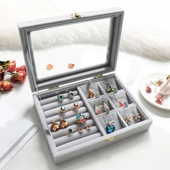 Velvet Glass 12 Grids Storage Boxes Jewelry Display Organizer Box Holder Jewelry Storage Cases Package Cases Display
Velvet Glass 12 Grids Storage Boxes Jewelry Display Organizer Box Holder Jewelry Storage Cases Package Cases Display