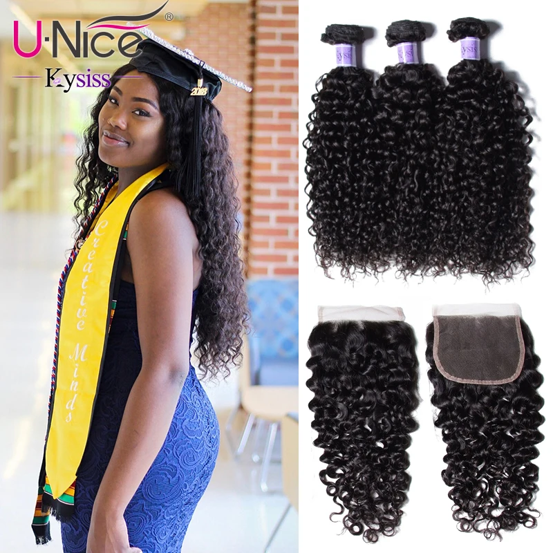 UNice Hair Kysiss Series Indian Kinky Curly Human Hair 3 Bundles with Lace Closure 8-26" Brazilian Virgin Hair Weave
UNice Hair Kysiss Series Indian Kinky Curly Human Hair 3 Bundles with Lace Closure 8-26" Brazilian Virgin Hair Weave