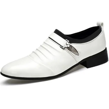 The Fashion Leisure Men Leather Shoes White Black Fold Belt Buckle Decoration Tip Size 28-66 Young Men Business Dress Shoes 
The Fashion Leisure Men Leather Shoes White Black Fold Belt Buckle Decoration Tip Size 28-66 Young Men Business Dress Shoes