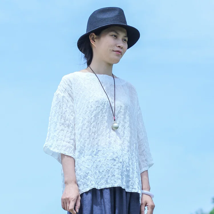 Elegant Flare Half Sleeve Texturing Opening Women Pure Linen Dress, High Quality Thin Cool Black White Loose Casual Tee Shirts
Elegant Flare Half Sleeve Texturing Opening Women Pure Linen Dress, High Quality Thin Cool Black White Loose Casual Tee Shirts