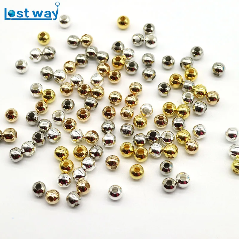 25 Round Petal Flower CCB Silver Metal Plated Beads Loose Jewelry Making Craft
