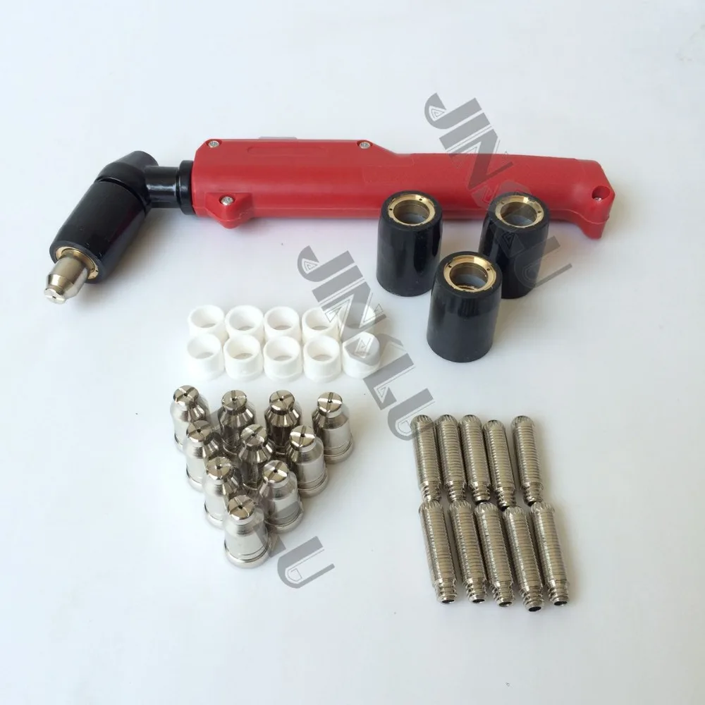 SG51 Hand Use Torch Head+Nozzle 10pcs + Electrode10psc+Shield 2pcs+Swirl Ring 5pcs , Air Cooled Plasma Cutting Torch 50A
SG51 Hand Use Torch Head+Nozzle 10pcs + Electrode10psc+Shield 2pcs+Swirl Ring 5pcs , Air Cooled Plasma Cutting Torch 50A