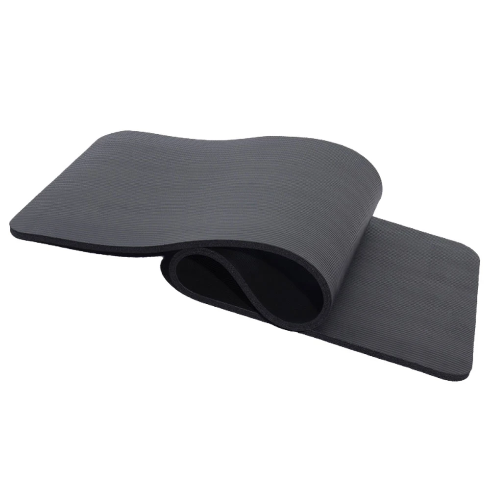 10mm Thick NBR Pure Color Anti-skid Yoga Mat 183x61x1cm Black (2)