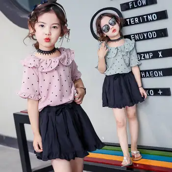 2019 Summer Children Chiffon Clothes Set Baby Girls Dot Ruched T-Shirt+Pleated Solid Skirt Set Kids Girl Casual Outfit Suit Q975
2019 Summer Children Chiffon Clothes Set Baby Girls Dot Ruched T-Shirt+Pleated Solid Skirt Set Kids Girl Casual Outfit Suit Q975