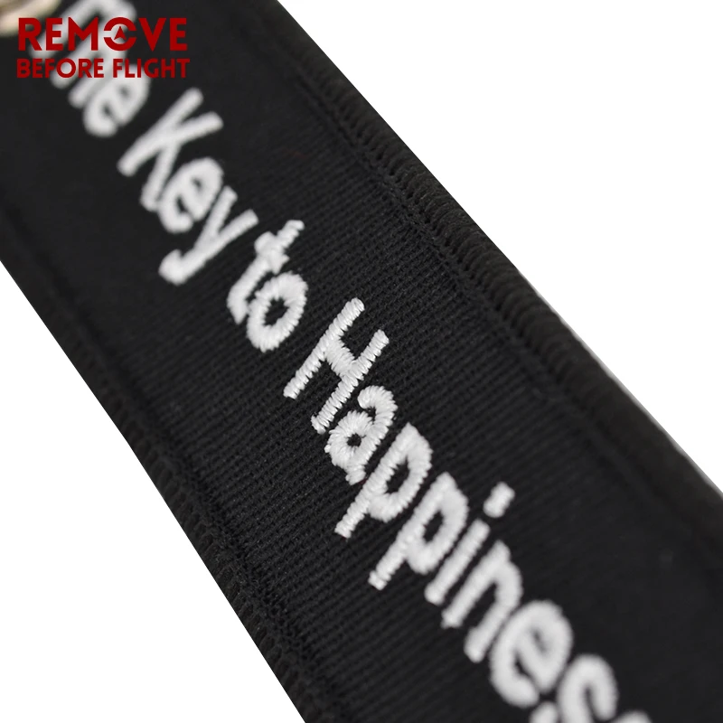 The Key to Happiness Key Chain Bijoux Keychain for Motorcycles and Cars Gifts Key Tag Embroidery Key Fobs OEM Key Ring Bijoux (11)