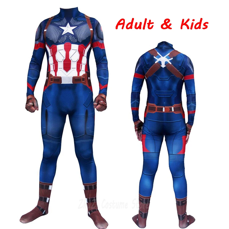 Captain America Cosplay Steve Rogers Costume Digital Printing Zentai Jumpsuits Adults Kids Suit Bodysuit Halloween Costumes
Captain America Cosplay Steve Rogers Costume Digital Printing Zentai Jumpsuits Adults Kids Suit Bodysuit Halloween Costumes
