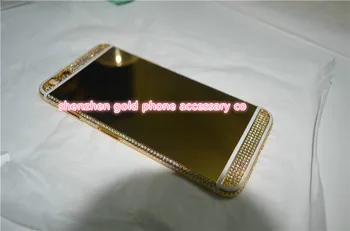

24ct. Gold Limited edition housing back battery cover WITH DIAMOND for phone 6 6s plus free shipping
