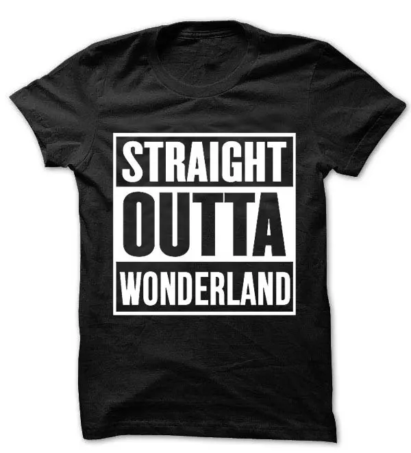 Alice In Wonderland Inspired T-Shirt 'Straight Outta Wonderland' Black T-Shirt T1675
Alice In Wonderland Inspired T-Shirt 'Straight Outta Wonderland' Black T-Shirt T1675