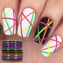 Vente au détail 40 populaire 0.8mm ongles bande de rayure ligne pour ongles décorations bricolage Nail Art auto-adhésif décalcomanie outils(China)