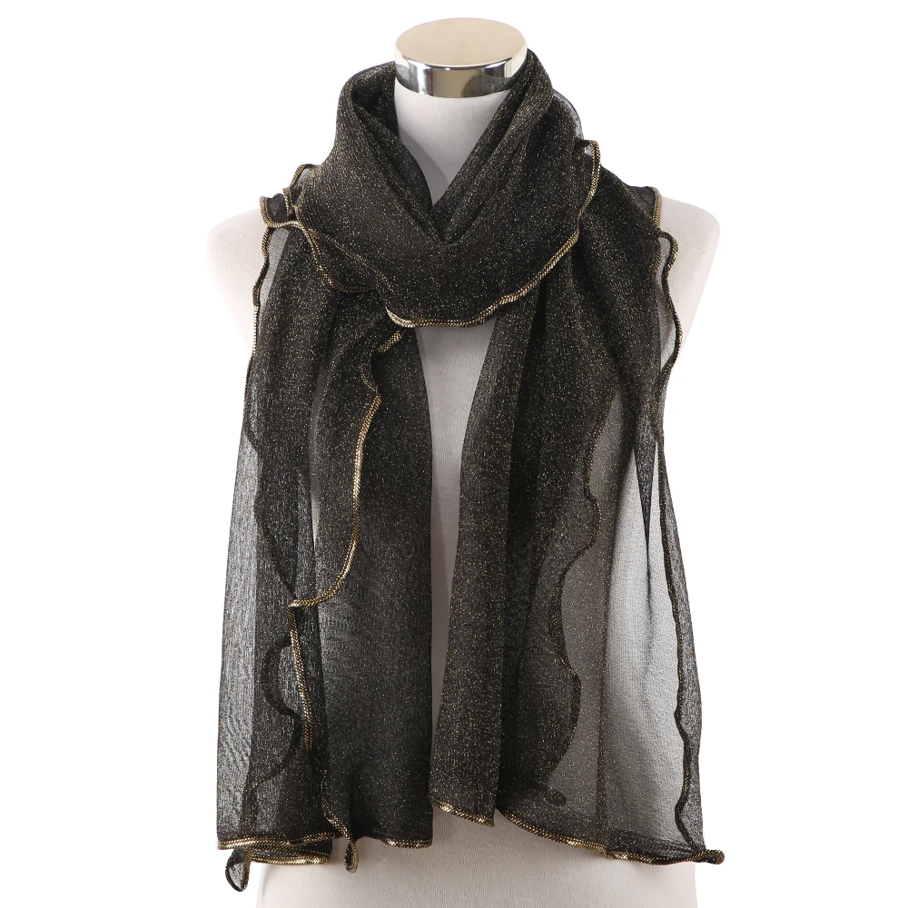 Winfox Fashion Black Yellow Glitter Shawls Scarves Stole For Ladies Women Church India Muslim Hijab Scarf
Winfox Fashion Black Yellow Glitter Shawls Scarves Stole For Ladies Women Church India Muslim Hijab Scarf