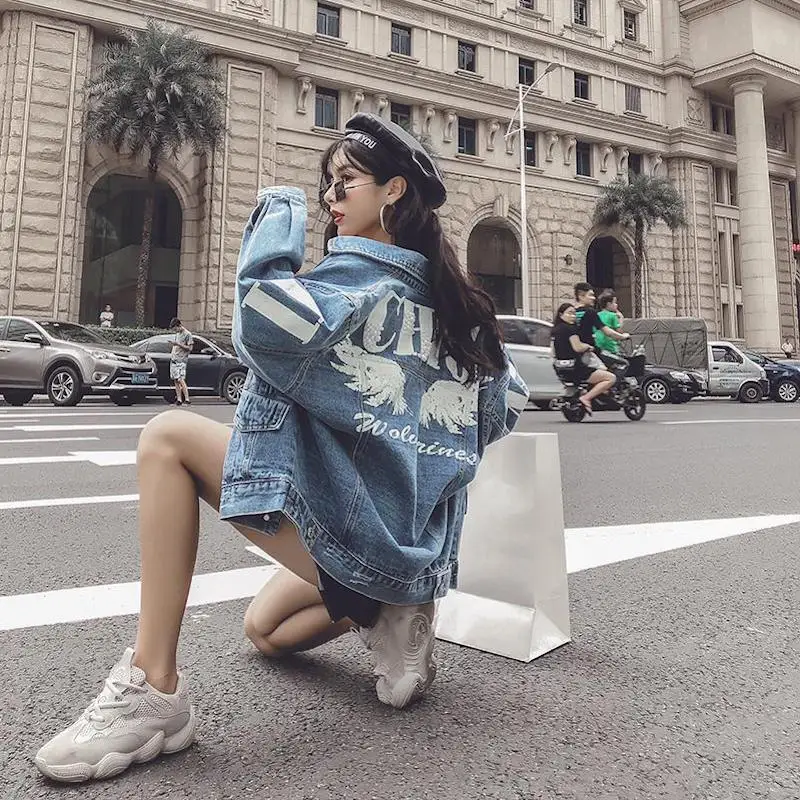 Coats and jackets women 3D Printing Wings Beading Denim Jacket 2019 Autumn New Fashion Letter Loose Casual Jean jacket coats
Coats and jackets women 3D Printing Wings Beading Denim Jacket 2019 Autumn New Fashion Letter Loose Casual Jean jacket coats