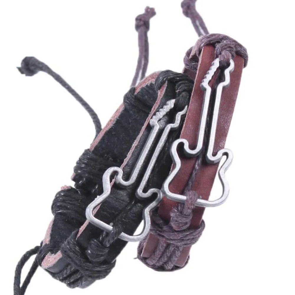 New Hot Sale Vintage Hollow Guitar Leather Bracelet for Women And Men Jewelry Pulseira Masculina Friendship Gift
New Hot Sale Vintage Hollow Guitar Leather Bracelet for Women And Men Jewelry Pulseira Masculina Friendship Gift