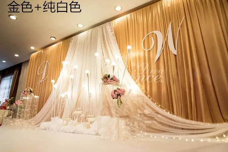Free Shipping 3m* 6m Colorful Ice Silk Backdrop With White Voile Valance Customized Backdrop Volie Swag for Wedding Decoration
Free Shipping 3m* 6m Colorful Ice Silk Backdrop With White Voile Valance Customized Backdrop Volie Swag for Wedding Decoration