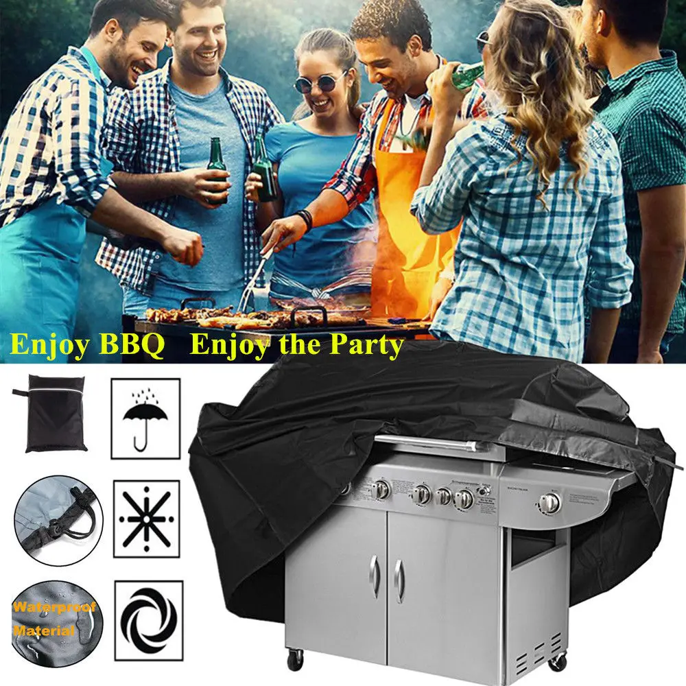 Black Waterproof BBQ Cover Accessories Grill Anti Dust Rain Gas Charcoal Electric Barbeque 5 Sizes | Дом и сад