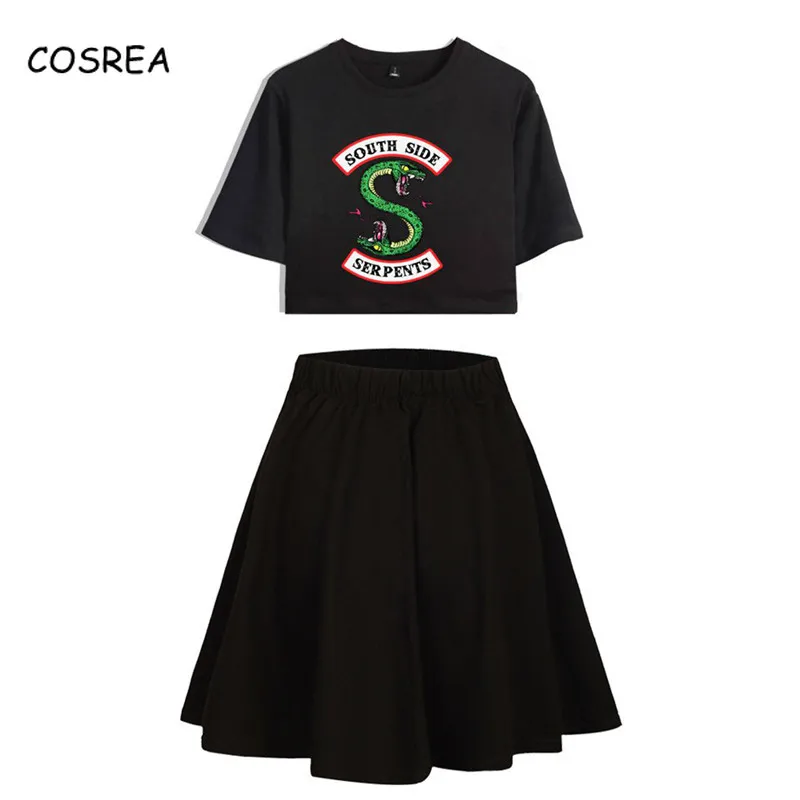 South Side Serpents Riverdale Printed Women Two Piece Skirts Sets Summer Harajuku Short Sleeve O-neck T-shirt Skirts Summer Sets
South Side Serpents Riverdale Printed Women Two Piece Skirts Sets Summer Harajuku Short Sleeve O-neck T-shirt Skirts Summer Sets