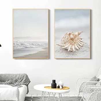 Nordic Seascape Beach Canvas Painting Seashell Larger Wall Art Nautical Coastal Poster Pictures for Bathroom Living Room Decor
Nordic Seascape Beach Canvas Painting Seashell Larger Wall Art Nautical Coastal Poster Pictures for Bathroom Living Room Decor