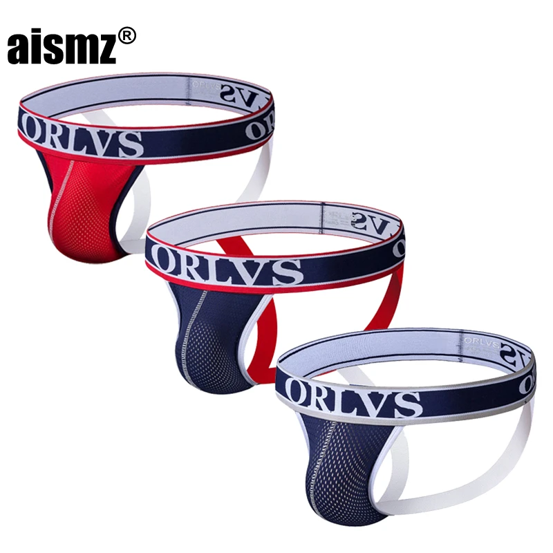 Aismz 3 шт./лот сексуальное нижнее белье MenJockstrap мужские сексуальные трусы удобные