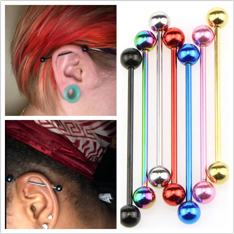 2Pcs Surgical Steel Industrial Earring Piercing 14G Barbells Bar Scaffold Ear Cartilage Helix Piercing Body Jewelry
2Pcs Surgical Steel Industrial Earring Piercing 14G Barbells Bar Scaffold Ear Cartilage Helix Piercing Body Jewelry