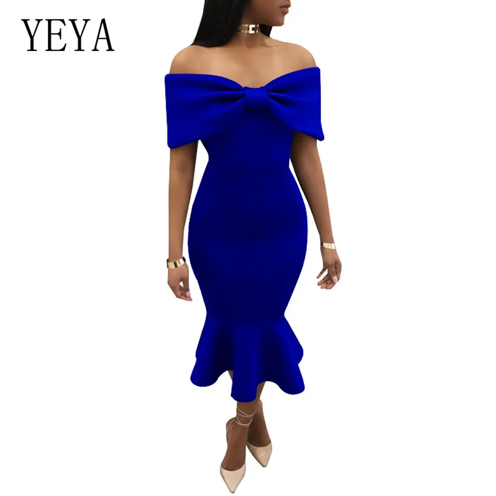 YEYA Sexy Ruffles Bodycon Summer Dress New Style Bow Cape Off Shoulder Mermaid Dress Women Elegant Formal Prom Party Vestidos
YEYA Sexy Ruffles Bodycon Summer Dress New Style Bow Cape Off Shoulder Mermaid Dress Women Elegant Formal Prom Party Vestidos