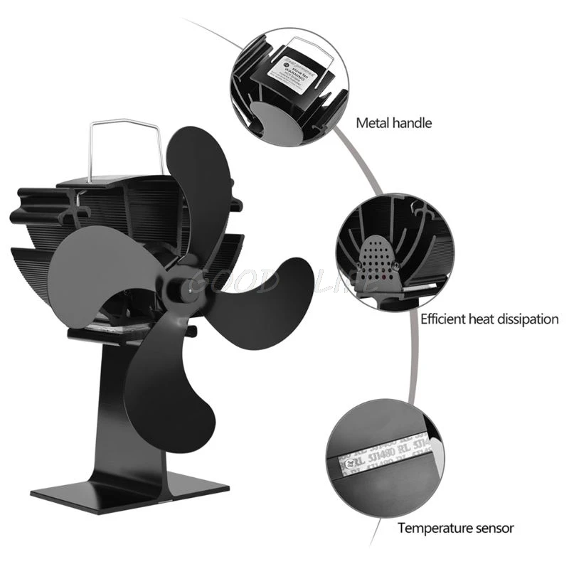 Wood Stove Eco-friendly Fan 4 Blades Heat Powered Log Burner Fireplace Blower Ultra Quiet No Battery Or Electricity
Wood Stove Eco-friendly Fan 4 Blades Heat Powered Log Burner Fireplace Blower Ultra Quiet No Battery Or Electricity