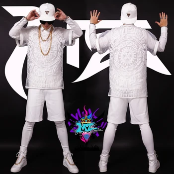 Nightclub dj men's singer costumes Korean version of the men's stage bar ds white net yarn hoodies plus size
Nightclub dj men's singer costumes Korean version of the men's stage bar ds white net yarn hoodies plus size
