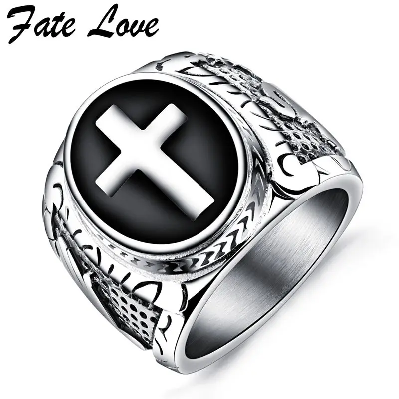 Fate Love Men Ring Vintage Cross Jewelry Punk Stainless Steel Finger Rings Fashion Party Ring Anillos Mens Jewellery Bague Homme
Fate Love Men Ring Vintage Cross Jewelry Punk Stainless Steel Finger Rings Fashion Party Ring Anillos Mens Jewellery Bague Homme