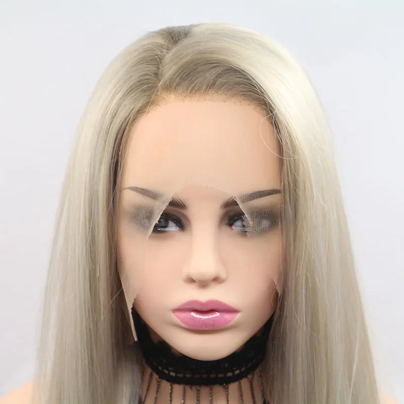Bombshell Dark Roots Ombre Platinum Straight Synthetic Lace Front Wig Heat Resistant Fiber Natural Hairline For White Women Wigs
Bombshell Dark Roots Ombre Platinum Straight Synthetic Lace Front Wig Heat Resistant Fiber Natural Hairline For White Women Wigs