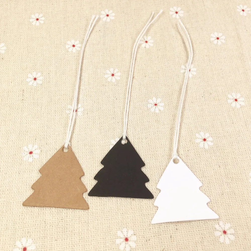 

200pcs Kraft Gift Tags+200pcs Strings Handmade Christmas Tree Price Tag Paper Packing For Jewelry/Gift Boxes/Handicraft/Bags