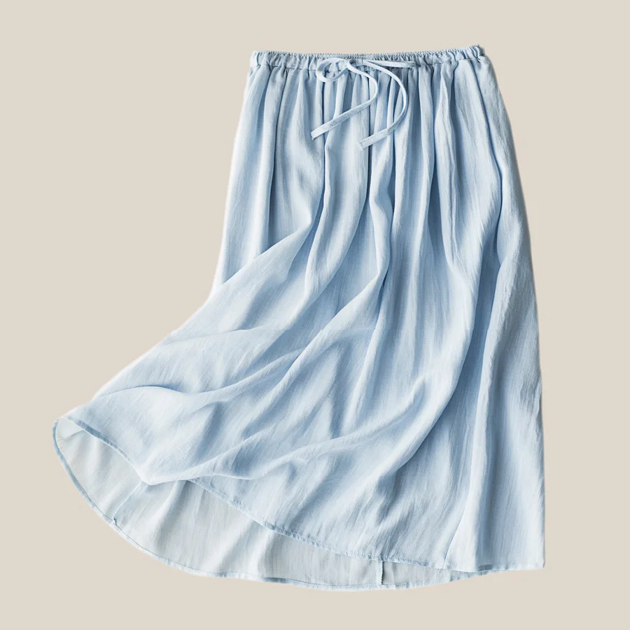 Long Skirt Women Retro Casual Sashes High Waist Loose A Line Faldas Female Solid Color Elastic Waist Mid-Calf Linen Cotton Skirt
Long Skirt Women Retro Casual Sashes High Waist Loose A Line Faldas Female Solid Color Elastic Waist Mid-Calf Linen Cotton Skirt