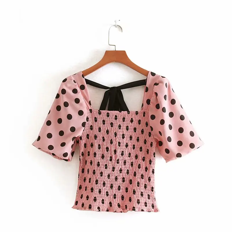 2019 women sweet square collar polka dots print elastic blouse shirt women puff sleeve bow tied casual slim chemise tops LS3551
2019 women sweet square collar polka dots print elastic blouse shirt women puff sleeve bow tied casual slim chemise tops LS3551