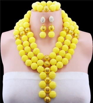 Nigerian Wedding African Beads Jewelry Set Yellow African Costume Jewelry Sets Handwork Balls Beads Necklace Sets Free Shipping
Nigerian Wedding African Beads Jewelry Set Yellow African Costume Jewelry Sets Handwork Balls Beads Necklace Sets Free Shipping