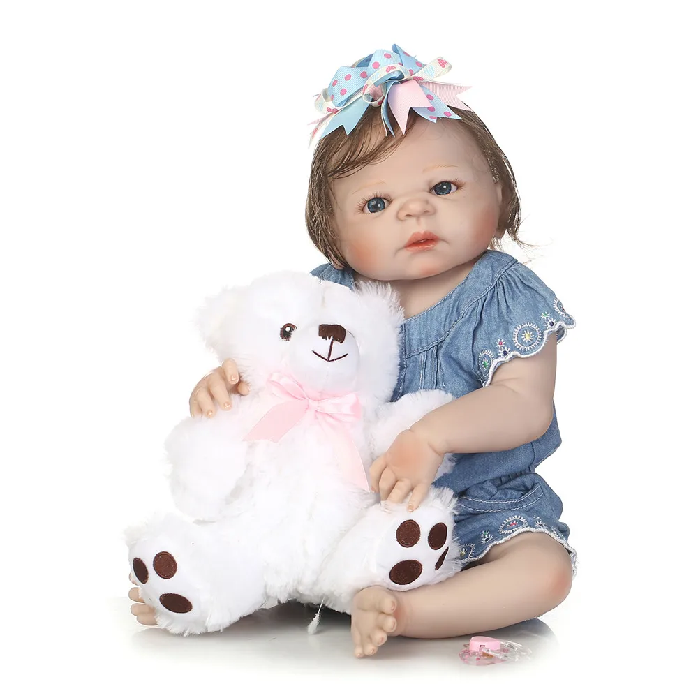 Full silicone reborn dolls 55cm newborn girl reborn babies super real baby doll born smooth hair with bear bebe alive reborn
Full silicone reborn dolls 55cm newborn girl reborn babies super real baby doll born smooth hair with bear bebe alive reborn