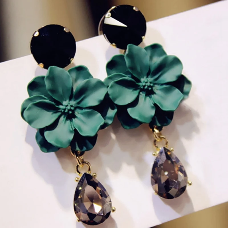 1Pair Vintage Bohemia Natural Stone Black Crystal Big Earring For Women Fashion Jewelry Green Flower Dangle Drop Earrings Bijoux
1Pair Vintage Bohemia Natural Stone Black Crystal Big Earring For Women Fashion Jewelry Green Flower Dangle Drop Earrings Bijoux