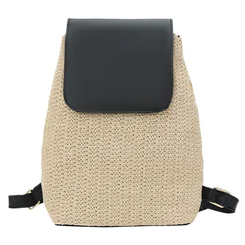 Fashion Straw Panelled Backpack Women Girl Casual Students Weaving Printing School Bag Backpack Travel Shoulder Bags Sac
Fashion Straw Panelled Backpack Women Girl Casual Students Weaving Printing School Bag Backpack Travel Shoulder Bags Sac