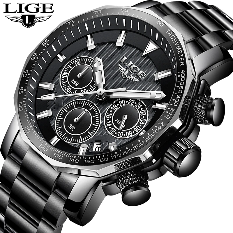 LIGE Men Watches Fashion Chronograph Luxury Waterproof Business Watch Men Full Steel Sports Quartz Clock Male Relogio Masculino
LIGE Men Watches Fashion Chronograph Luxury Waterproof Business Watch Men Full Steel Sports Quartz Clock Male Relogio Masculino