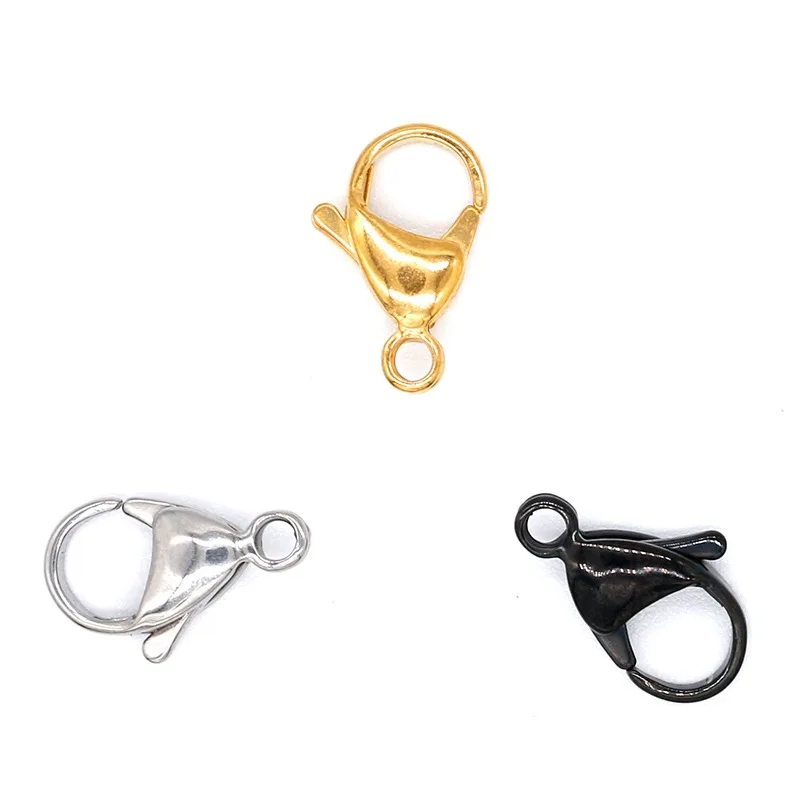 20pcs 9-15mm Stainless Steel Lobster Clasp Gold Black Steel Tone Hypoallergenic Bracelet Connector DIY Jewelry Making Findings
20pcs 9-15mm Stainless Steel Lobster Clasp Gold Black Steel Tone Hypoallergenic Bracelet Connector DIY Jewelry Making Findings
