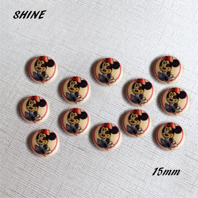 SHINE 50PCs Wooden Sewing Buttons Scrapbooking Round Two Holes Minnie Pattern 15mm Costura Botones Decorate bottoni botoes
SHINE 50PCs Wooden Sewing Buttons Scrapbooking Round Two Holes Minnie Pattern 15mm Costura Botones Decorate bottoni botoes