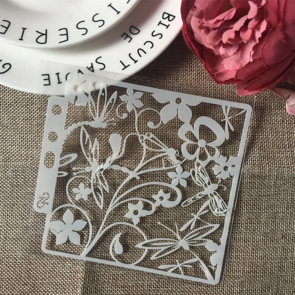 1Pcs 13cm 5.1" Dragonfly Flower DIY Layering Stencils Wall Painting Scrapbook Coloring Embossing Album Decorative Paper Template
1Pcs 13cm 5.1" Dragonfly Flower DIY Layering Stencils Wall Painting Scrapbook Coloring Embossing Album Decorative Paper Template