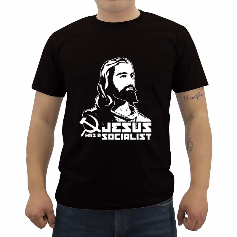 New Fashion Casual Men T-shirt Jesus Was A Socialist Christ God Christian Funny T Shirt Male Short Sleeve Shirts Tees Top
New Fashion Casual Men T-shirt Jesus Was A Socialist Christ God Christian Funny T Shirt Male Short Sleeve Shirts Tees Top